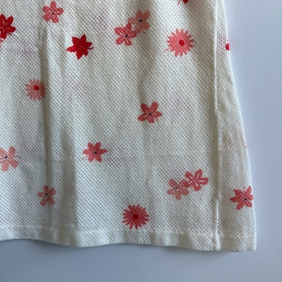 Catalina Sportswear Vintage Tank Top Sleeveless Round Neck Ivory Red Flowers L - Picture 5 of 9